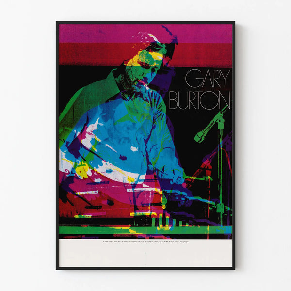 Multicolored graphic poster of Gary Burton for wall decoration