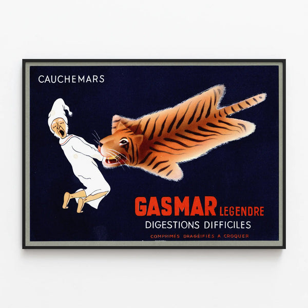 Vintage Gasmar Poster - Original Retro Wall Decoration — framed artwork on a wall