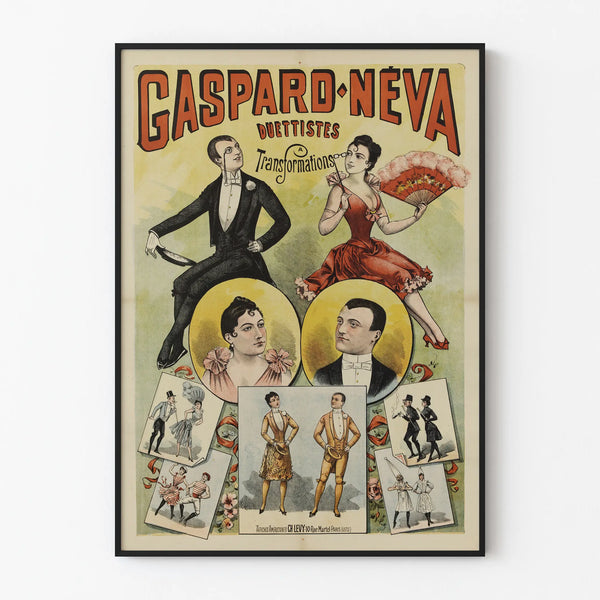 Vintage poster Gaspard Neva Duettists - Transformations show