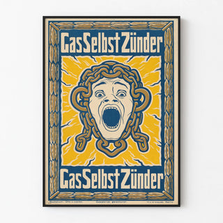 Vintage GasSelbstZünder Poster in Art Deco Style