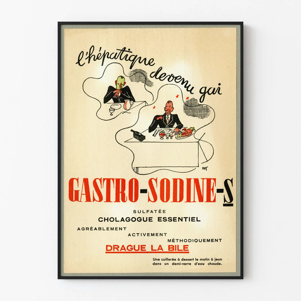 Vintage poster Gastro-Sodine S - Retro wall decoration for digestive health