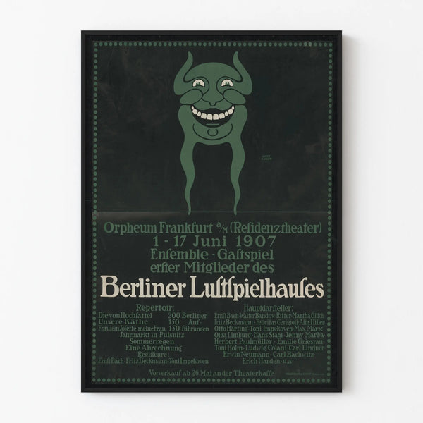 Vintage poster Berliner Lustspielhaus - Orpheum Frankfurt 1907