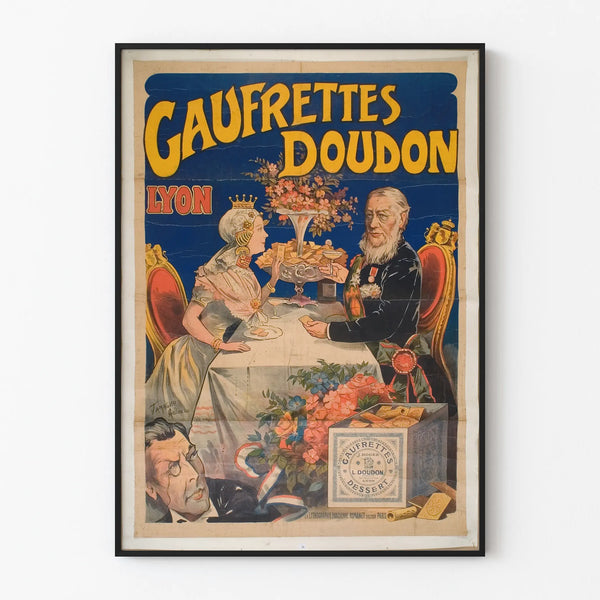 Vintage poster of Doudon Wafers Lyon - Retro wall decoration