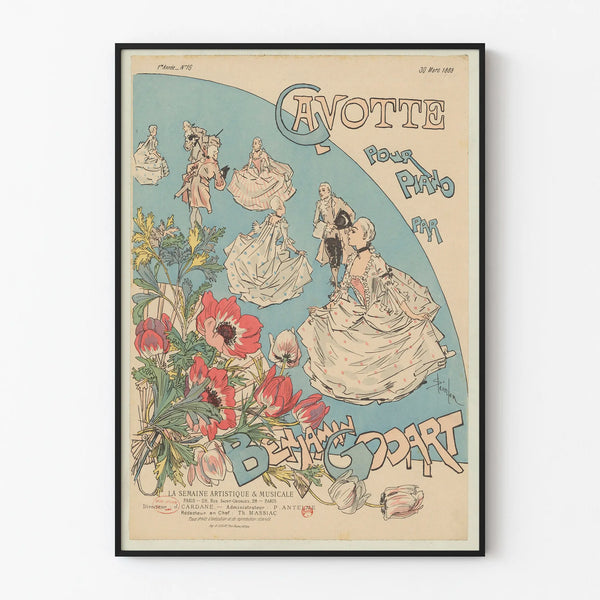Vintage Gavotte Poster for Piano by Benjalin Godart