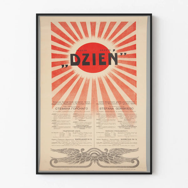 Vintage Gazette Dzien Poster - Retro Wall Decoration