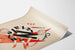 Artistic typographic poster in red and black