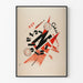 Artistic typographic poster in red and black