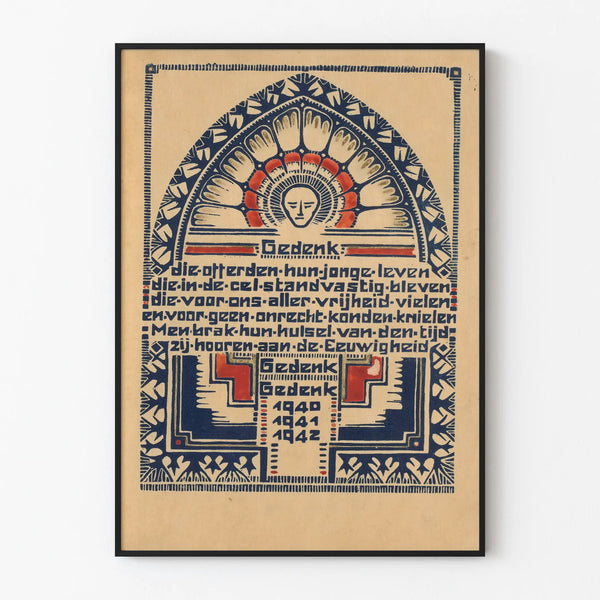 Commemorative Decorative Poster for the Memory of the Fallen from 1940 to 1942