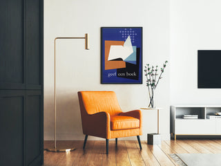 Vintage design poster open book - geef een boek