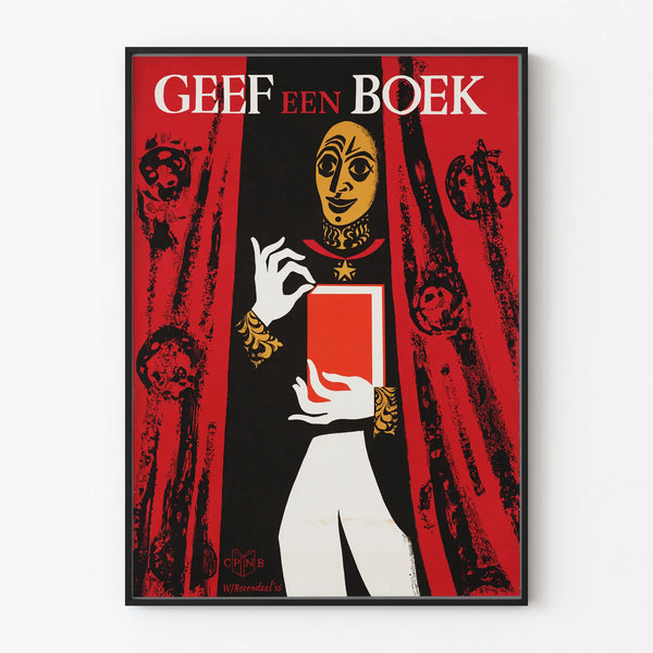 Vintage Poster Geef Een Boek - Retro Wall Decoration