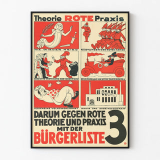 Political Propaganda Poster Against the Red Theory