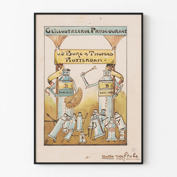 Vintage advertising poster Geïllustreerde Prijscourant V.D. Burg & Thomas Rotterdam