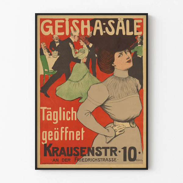 Vintage Geisha Poster - Retro Wall Decoration