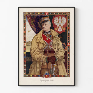 Decorative portrait poster of General Władysław Sikorski