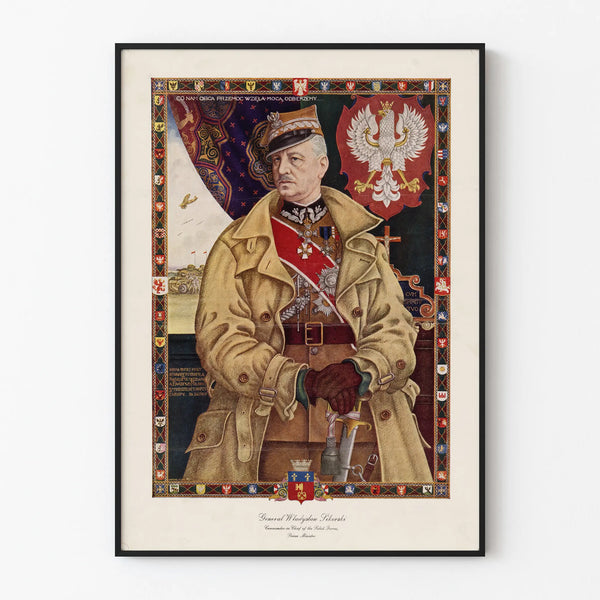 Decorative portrait poster of General Władysław Sikorski