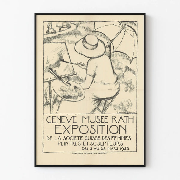 Vintage poster for Swiss exhibition of women painters and sculptors 1923