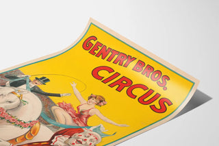 Vintage Circus Poster Gentry Bros. with Miss Louise Hilton