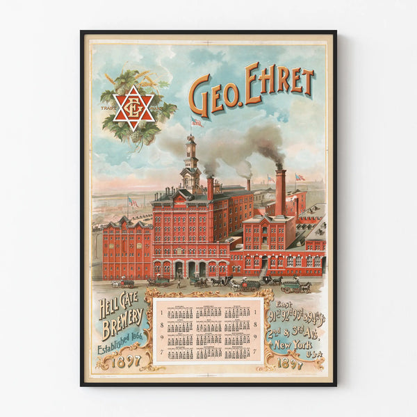Vintage poster of Hell Gate Brewery 1897 by Geo. Ehret