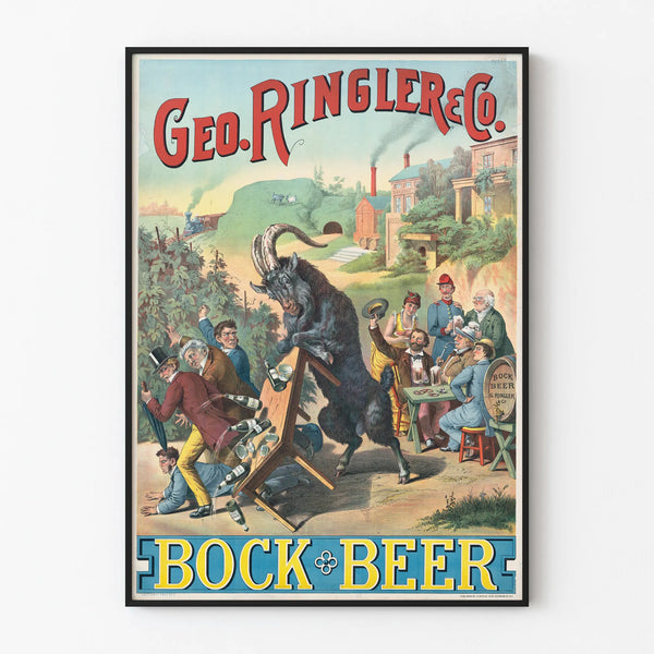 Vintage poster Bock Beer Geo. Ringler & Co. - Original wall decoration