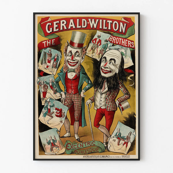 Vintage poster Gérald Wilton The Eccentric Burlesque Brothers