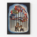 Historical propaganda poster Germany and Japan behind bars