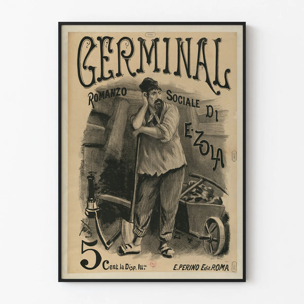 Vintage poster Germinal - Social novel by E. Zola