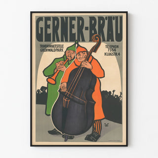 Vintage Poster Gerner-Bräu Music and Festive Atmosphere