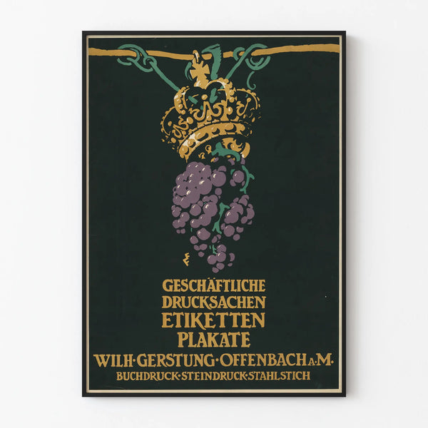 Vintage advertising poster wall decoration grape crown