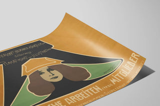 Art Nouveau Poster with Feminine Portrait and Graphic Typography — artwork view