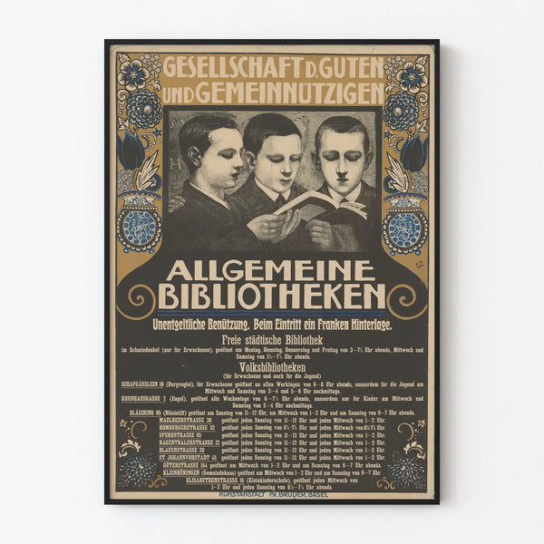 Vintage poster Gesellschaft D. Guten und Gemeinnützigen - Library wall decoration