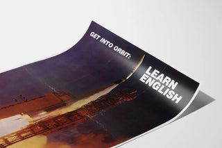 Decorative Poster Rocket - Learn English with Space Style