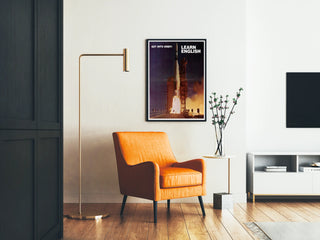 Decorative Poster Rocket - Learn English with Space Style
