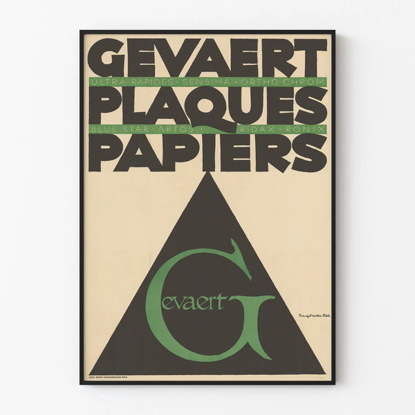 Vintage Geometric Poster Gevaert Plates Papers