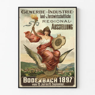 Vintage Poster Exhibition Industry and Agriculture Bodenbach 1897