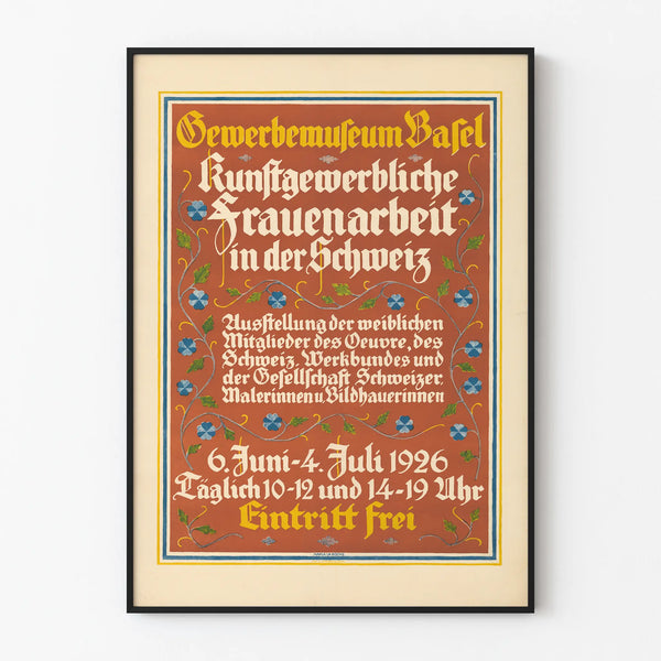 Vintage poster Gewerbemuseum Basel exhibition of Swiss feminine art 1926