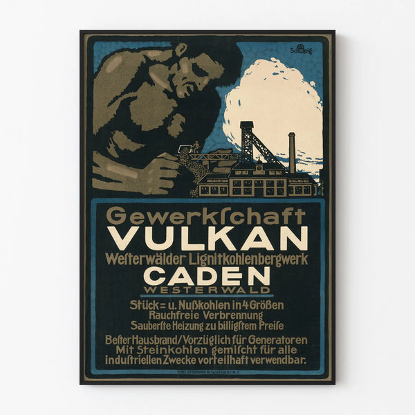 Vintage poster Vulkan Westerwald coal lignite
