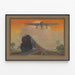Vintage Poster of Train and Airplane Pennsylvania Railroad — framed artwork on a wall