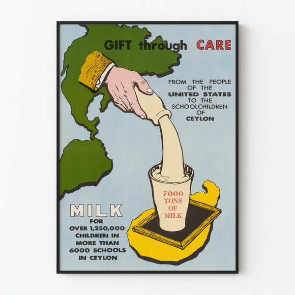 Vintage Poster Milk for Schoolchildren - Educational Wall Decoration