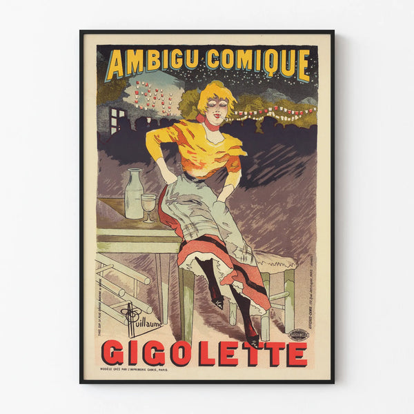 Vintage poster Gigolettte - Retro style wall decoration