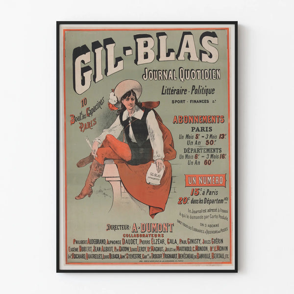 Vintage poster Gil-Blas Daily Literary and Political Journal