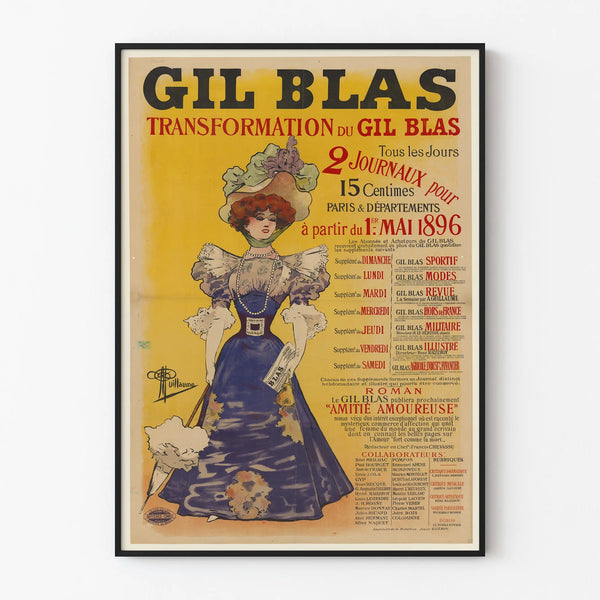 Vintage Gil Blas Poster Transformation - Retro Wall Decoration