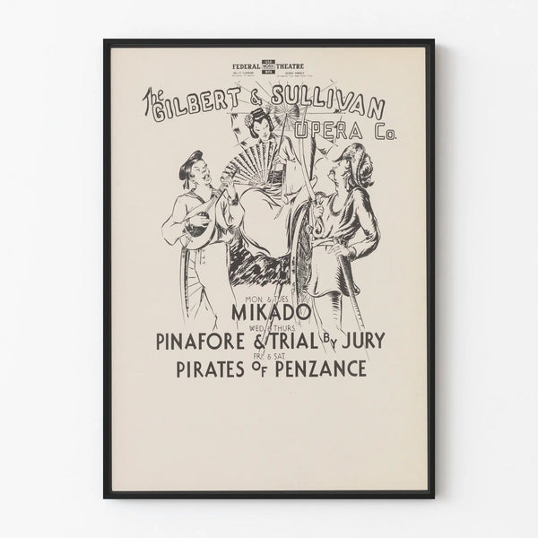 Vintage poster of Gilbert & Sullivan operas wall decoration