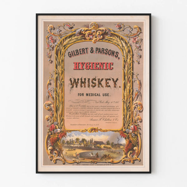 Vintage Poster Gilbert & Parsons Hygienic Whiskey Medical