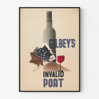 Vintage Gilbey's Invalid Port Advertising Poster