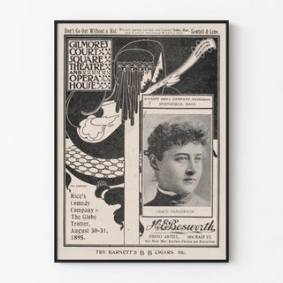 Vintage poster of Gilmore's Court Square Opera House Theatre 1895