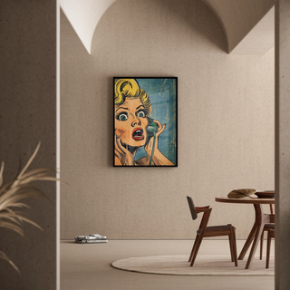 Pop Art Painting - Surprise on the Phone | Art print Wall Decoration Painting poster copy