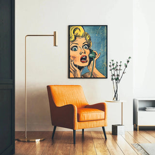 Pop Art Painting - Surprise on the Phone | Art print Wall Decoration Painting poster copy