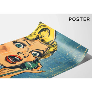 Pop Art Painting - Surprise on the Phone | Art print Wall Decoration Painting poster copy