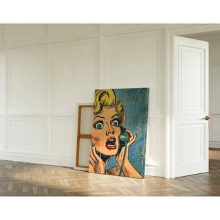 Pop Art Painting - Surprise on the Phone | Art print Wall Decoration Painting poster copy