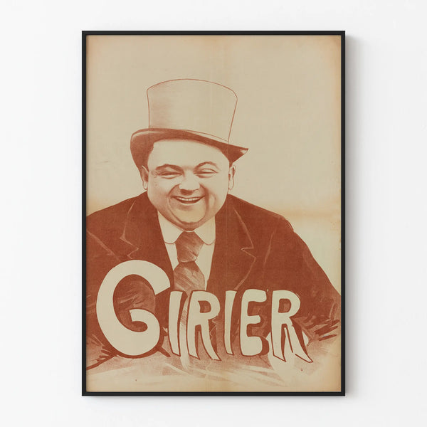 Vintage Girier poster with a top hat